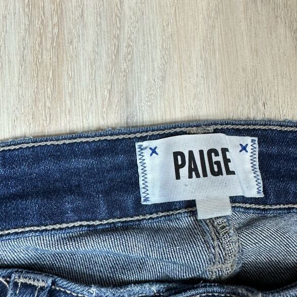 PAIGE Verdugo Ankle Distressed Mid Rise Skinny Medium Wash Denim Casual Jeans 26 - Picture 13 of 16